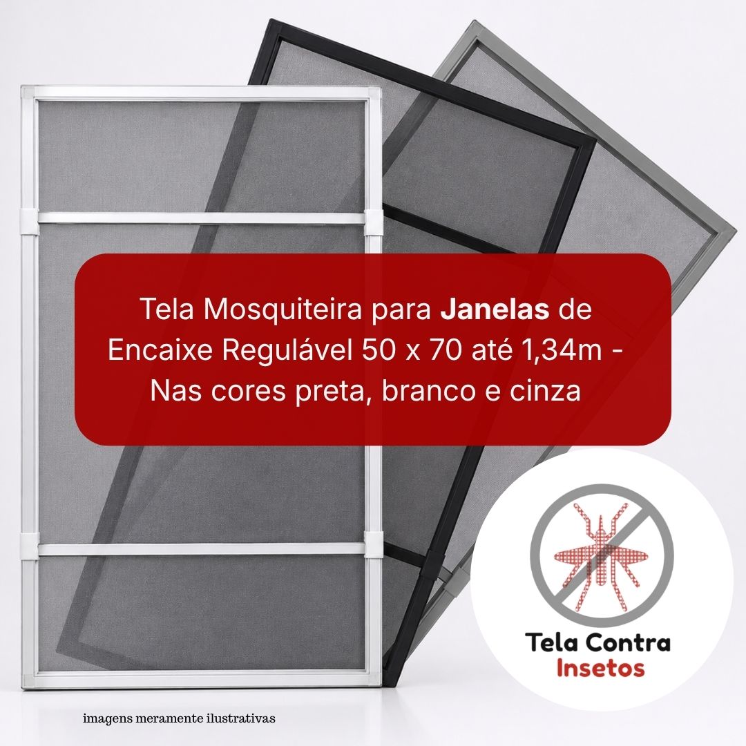 Tela mosquiteira de encaixe regulável para janelas de correr